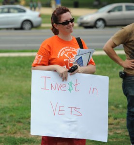 Invest in Vets 2008 protest sign