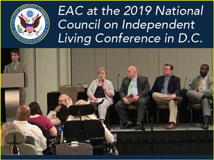 EAC Commissioners address the audience at NCIL's 2019 Annual Conference on Independent Living